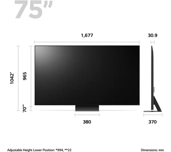 LG 75QNED816RE 75″ Smart 4K Ultra HD HDR QNED TV with Amazon Alexa