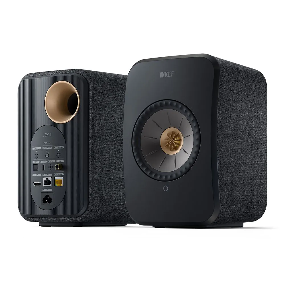 KEF AUDIO LSX II Wireless Multi-room Bookshelf Speakers - Carbon Black