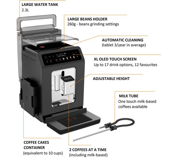 KRUPS Evidence One EA895N40 Bean to Cup Coffee Machine – Meteor Grey