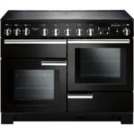 RANGEMASTER Professional Deluxe 110 cm Electric Induction Range Cooker - Black & Chrome