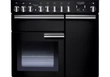 RANGEMASTER Professional Deluxe 90 Dual Fuel Range Cooker - Black & Chrome