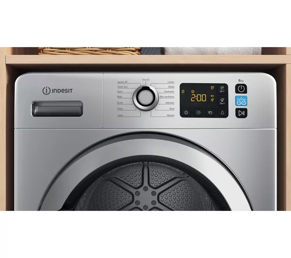 INDESIT Push&Go YT M11 82SS X UK 8 kg Heat Pump Tumble Dryer - Silver