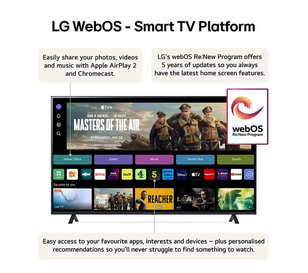 LG 75UT80006LA 75 Smart 4K Ultra HD HDR LED TV with Amazon Alexa