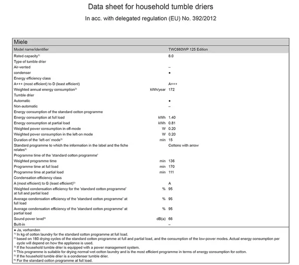 MIELE T1 TWC660WP WiFi-enabled 8 kg Heat Pump Tumble Dryer - White