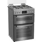BEKO FDG6272TCSM 60 cm Gas Cooker - Silver Mirror