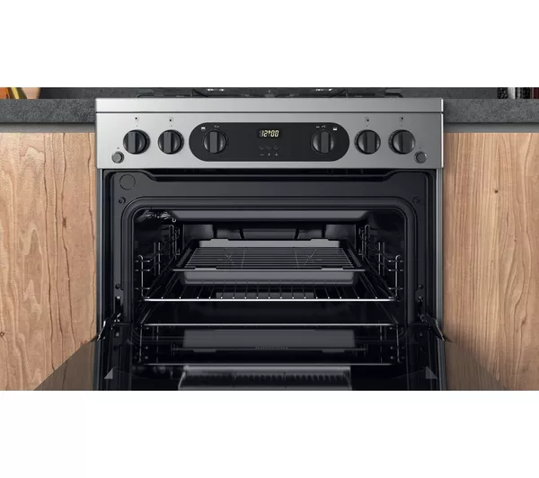 HOTPOINT HDM67G0CCX 60 cm Gas Cooker - Stainless Steel