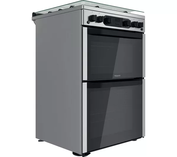 HOTPOINT HDM67G0CCX 60 cm Gas Cooker - Stainless Steel