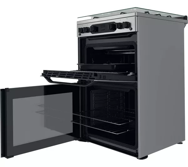 HOTPOINT HDM67G0CCX 60 cm Gas Cooker - Stainless Steel