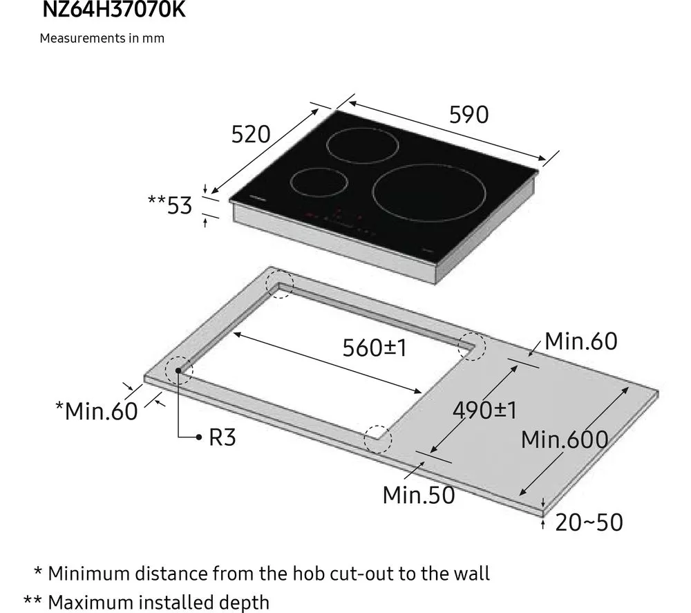 SAMSUNG NZ64H37070K 59 cm Electric Induction Hob - Black - Image 13