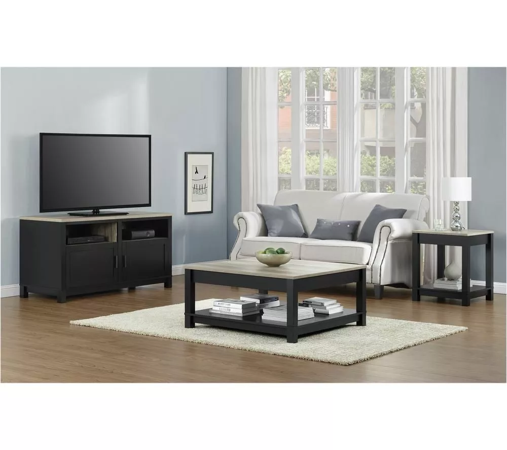 DOREL HOME 1753296PCOMUK Carver 1359 mm TV Stand - Black & Brown