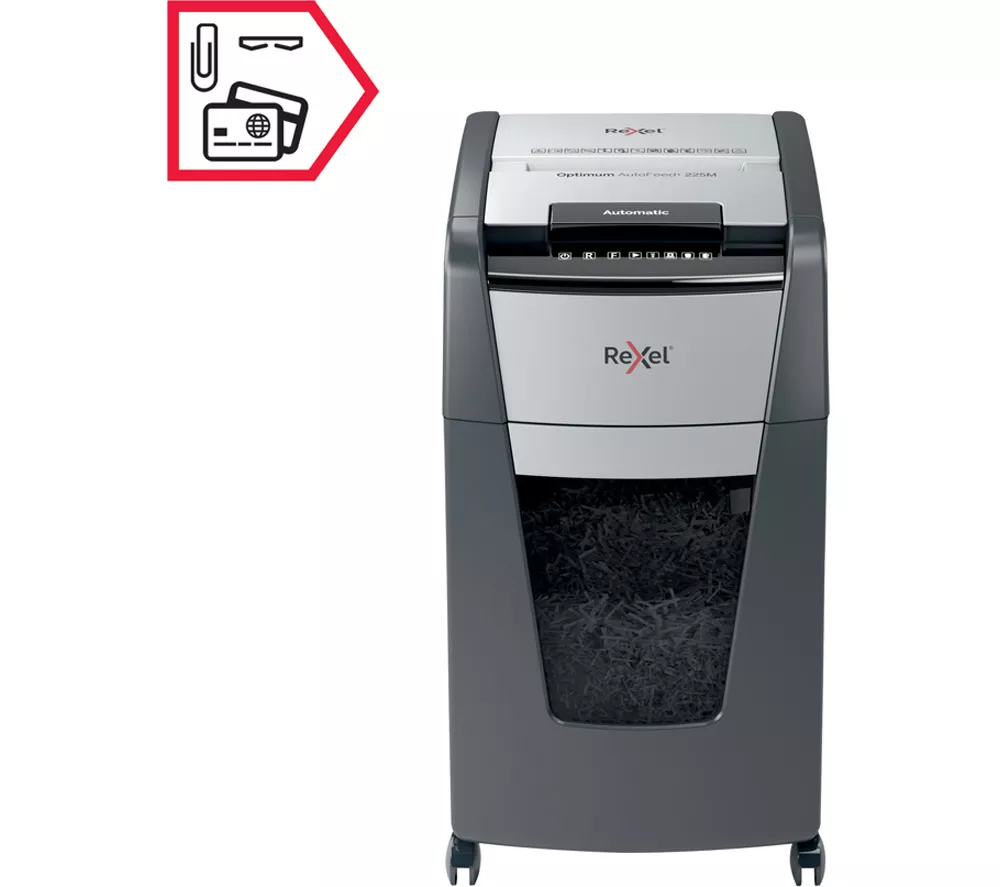 REXEL Optimum AutoFeed+ 225M Micro Cut Paper Shredder - Image 4
