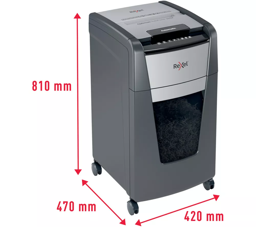 REXEL Optimum AutoFeed+ 225M Micro Cut Paper Shredder - Image 5
