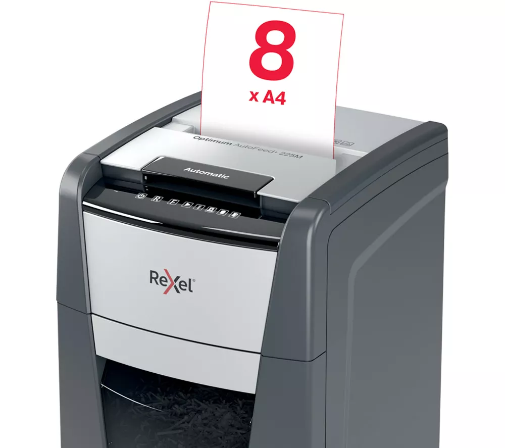 REXEL Optimum AutoFeed+ 225M Micro Cut Paper Shredder - Image 7