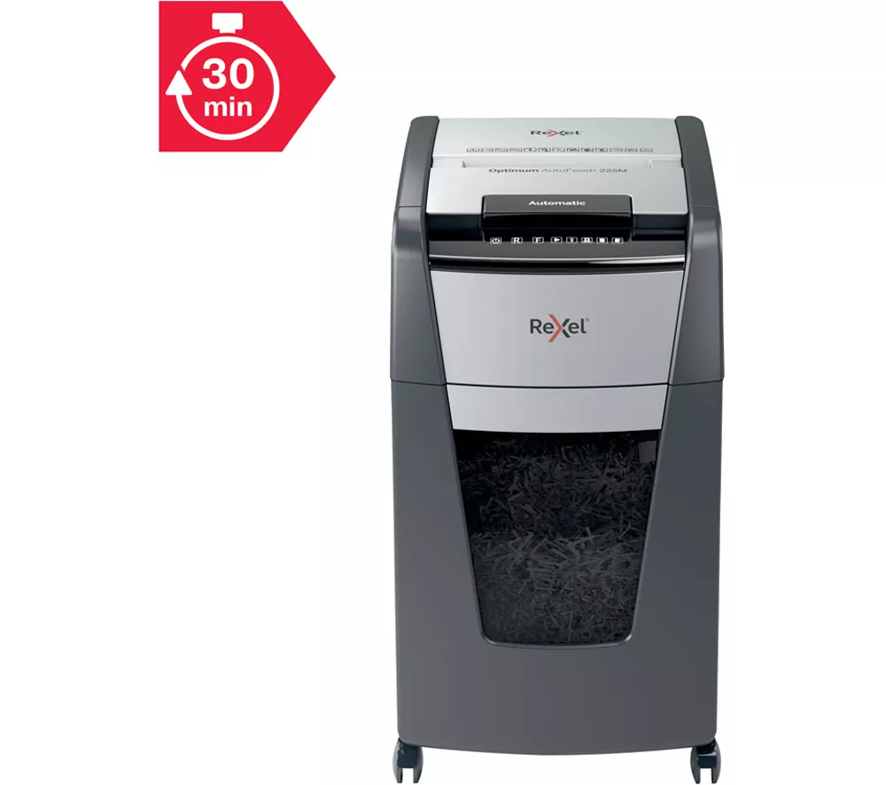 REXEL Optimum AutoFeed+ 225M Micro Cut Paper Shredder - Image 8