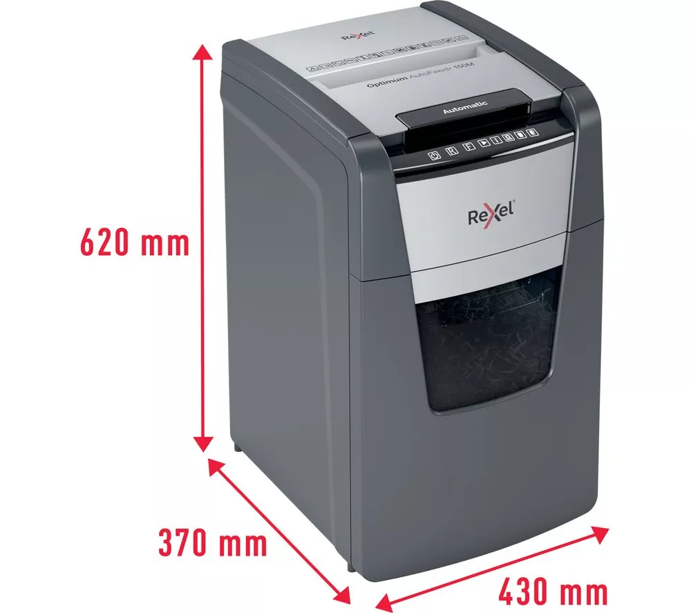 REXEL Optimum AutoFeed+ 150M Micro Cut Paper Shredder - Image 4