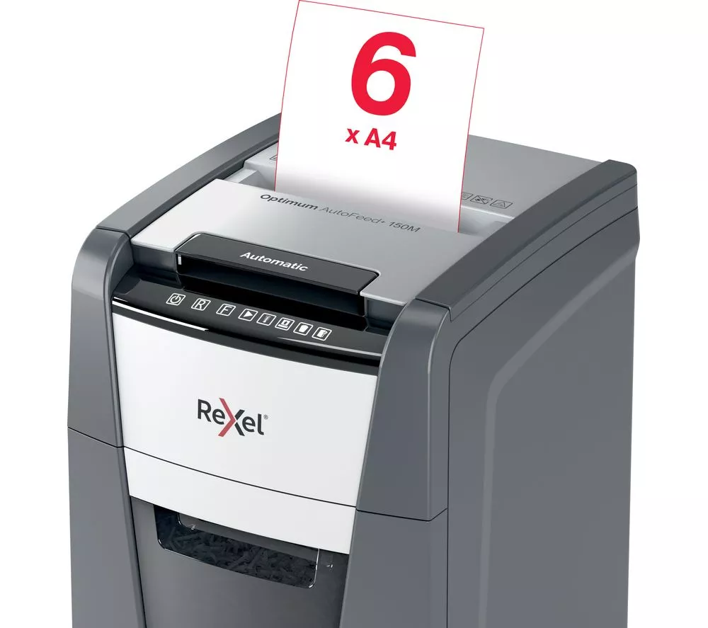 REXEL Optimum AutoFeed+ 150M Micro Cut Paper Shredder - Image 9