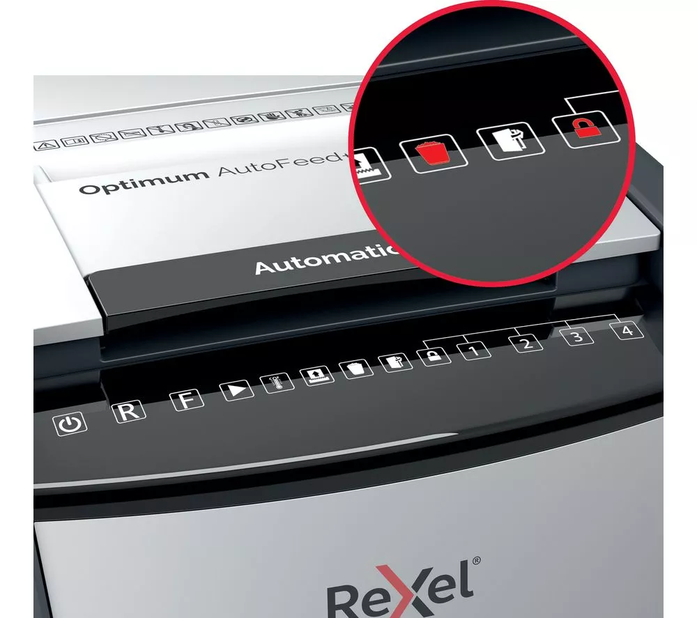 REXEL Optimum AutoFeed+ 150M Micro Cut Paper Shredder - Image 11