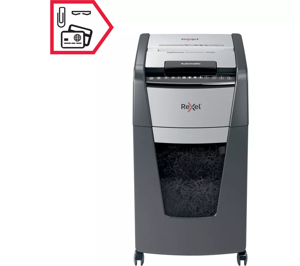 REXEL Optimum AutoFeed+ 300M Micro Cut Paper Shredder - Image 5