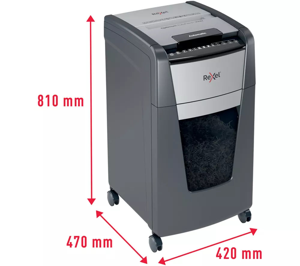 REXEL Optimum AutoFeed+ 300M Micro Cut Paper Shredder - Image 6