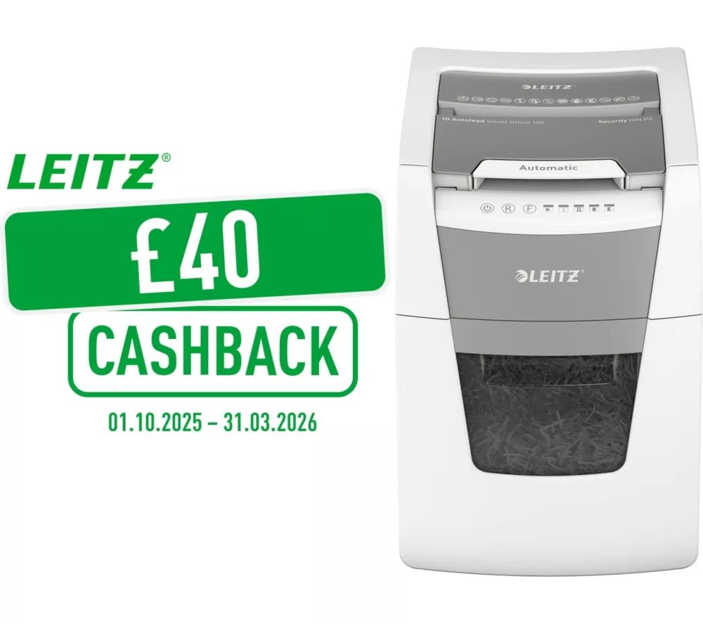 LEITZ IQ AutoFeed Small Office 100 P5 Micro Cut Paper Shredder - Image 2
