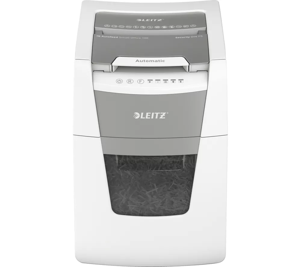 LEITZ IQ AutoFeed Small Office 100 P5 Micro Cut Paper Shredder - Image 3