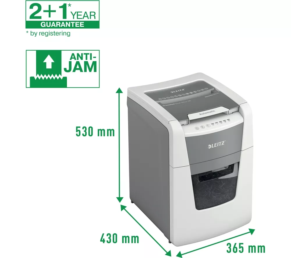 LEITZ IQ AutoFeed Small Office 100 P5 Micro Cut Paper Shredder - Image 6