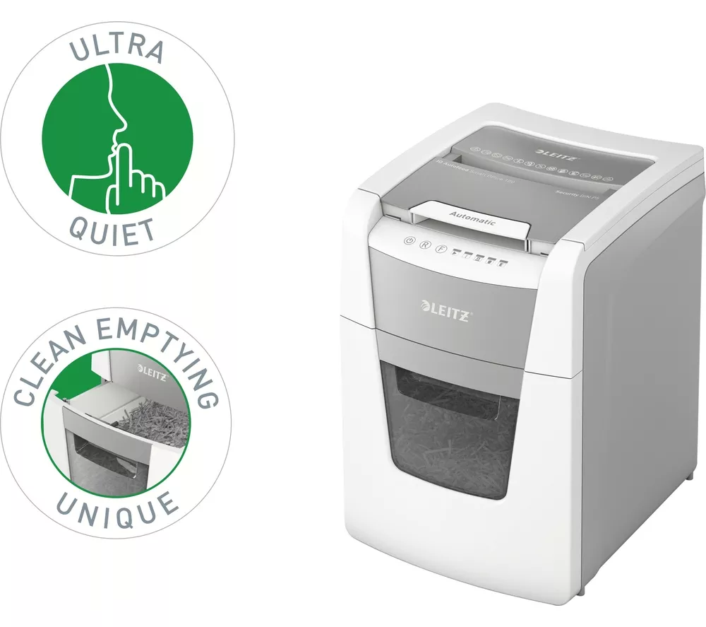 LEITZ IQ AutoFeed Small Office 100 P5 Micro Cut Paper Shredder - Image 7
