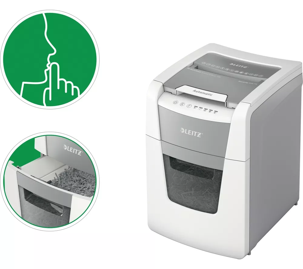 LEITZ IQ AutoFeed Small Office 100 P5 Micro Cut Paper Shredder - Image 8