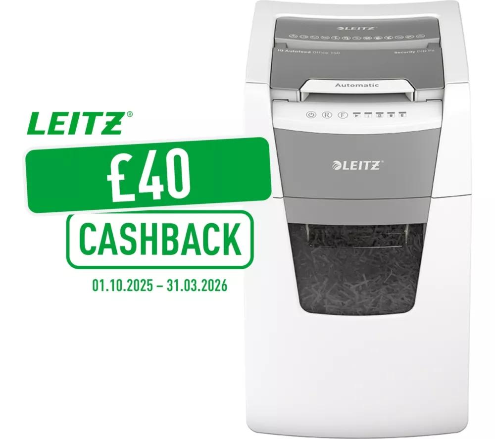 LEITZ IQ AutoFeed Office 150 P4 Cross Cut Paper Shredder - Image 2
