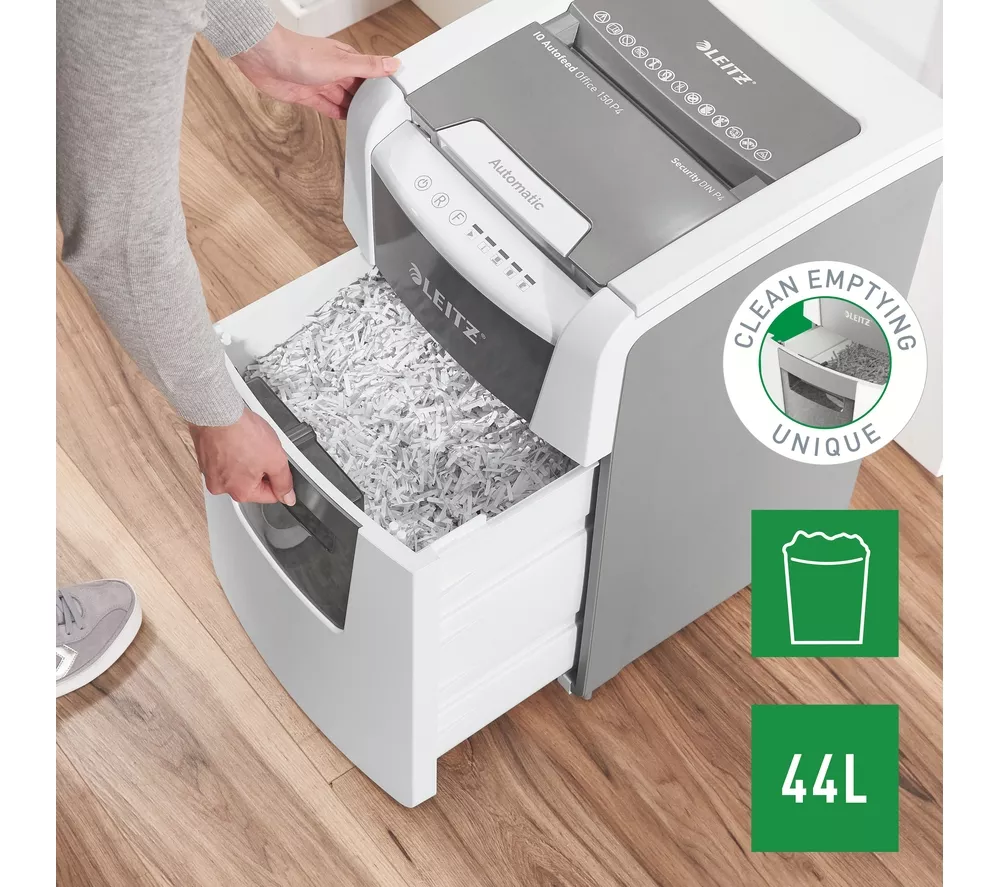 LEITZ IQ AutoFeed Office 150 P4 Cross Cut Paper Shredder - Image 7