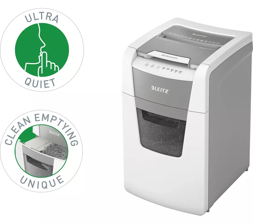 LEITZ IQ AutoFeed Office 150 P4 Cross Cut Paper Shredder - Image 9