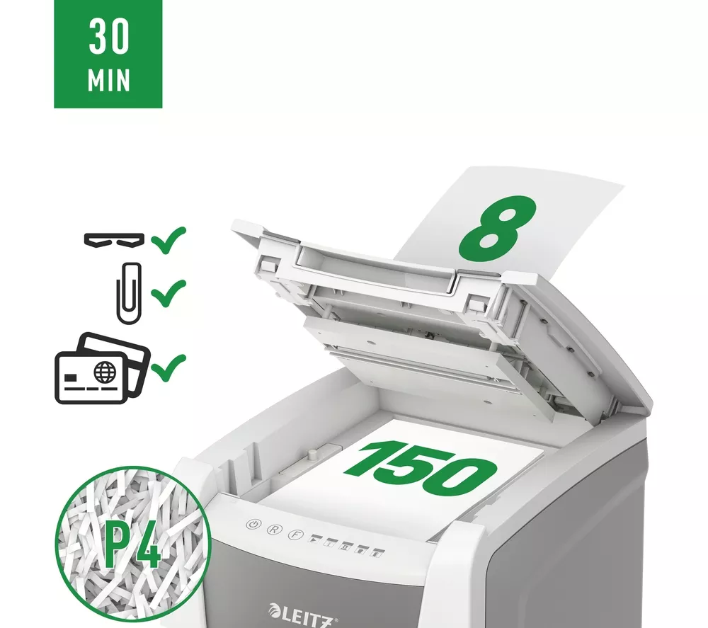 LEITZ IQ AutoFeed Office 150 P4 Cross Cut Paper Shredder - Image 16