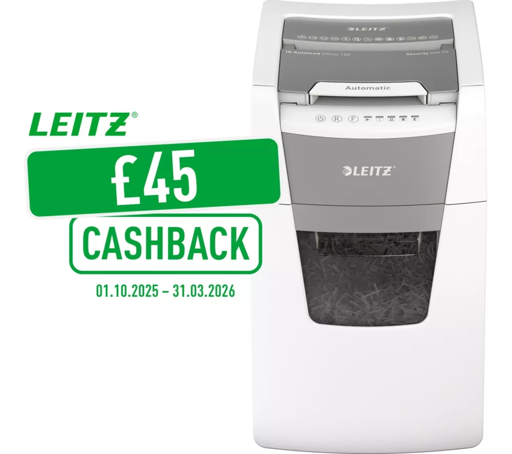 LEITZ IQ AutoFeed Office 150 P5 Micro Cut Paper Shredder - Image 2