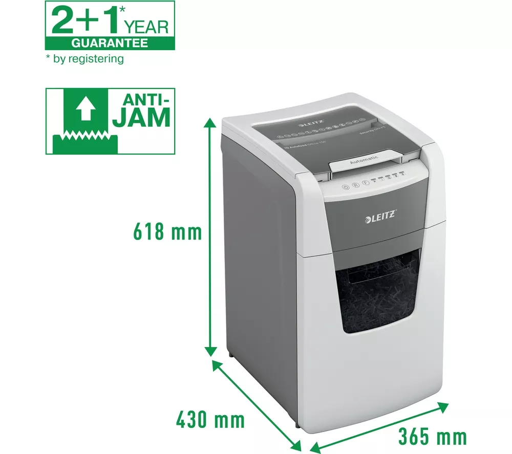LEITZ IQ AutoFeed Office 150 P5 Micro Cut Paper Shredder - Image 7