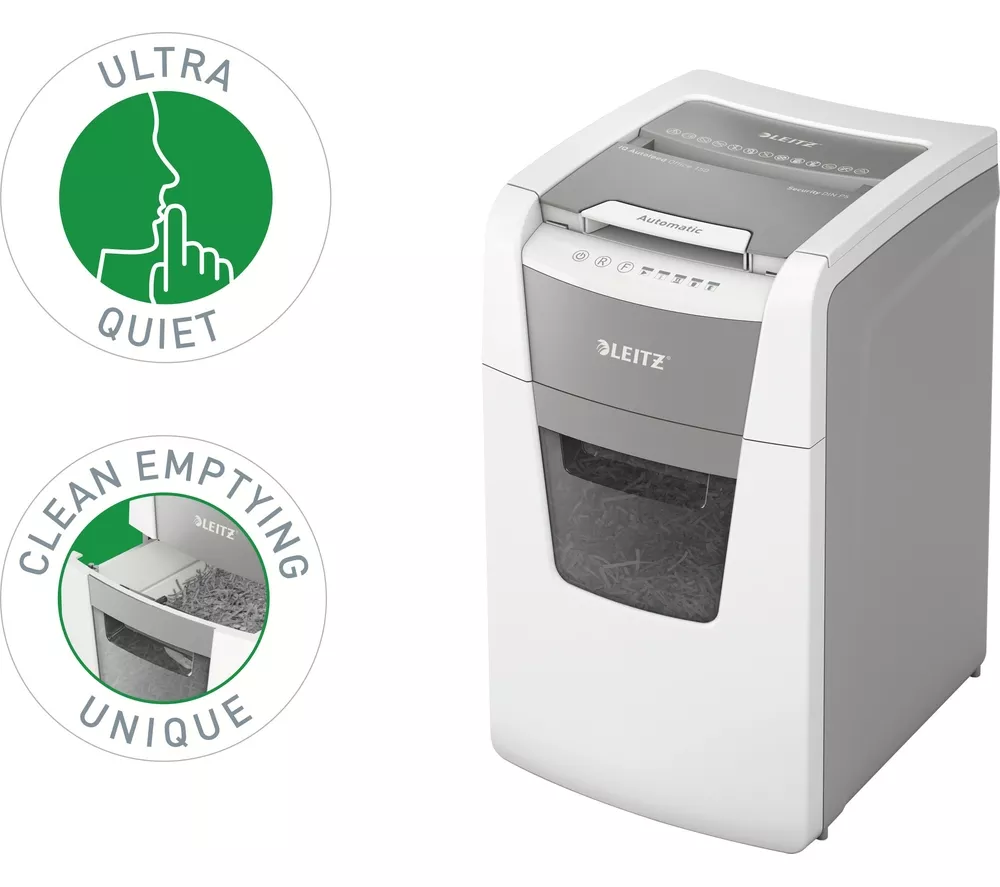 LEITZ IQ AutoFeed Office 150 P5 Micro Cut Paper Shredder - Image 8