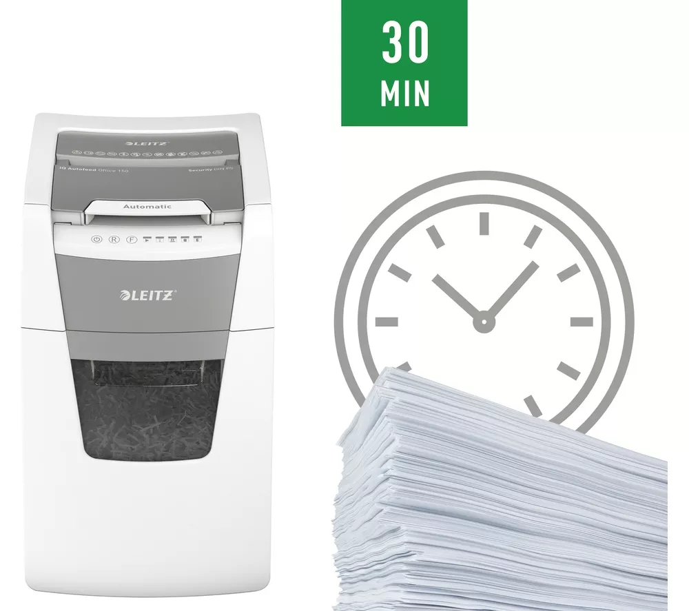 LEITZ IQ AutoFeed Office 150 P5 Micro Cut Paper Shredder - Image 10