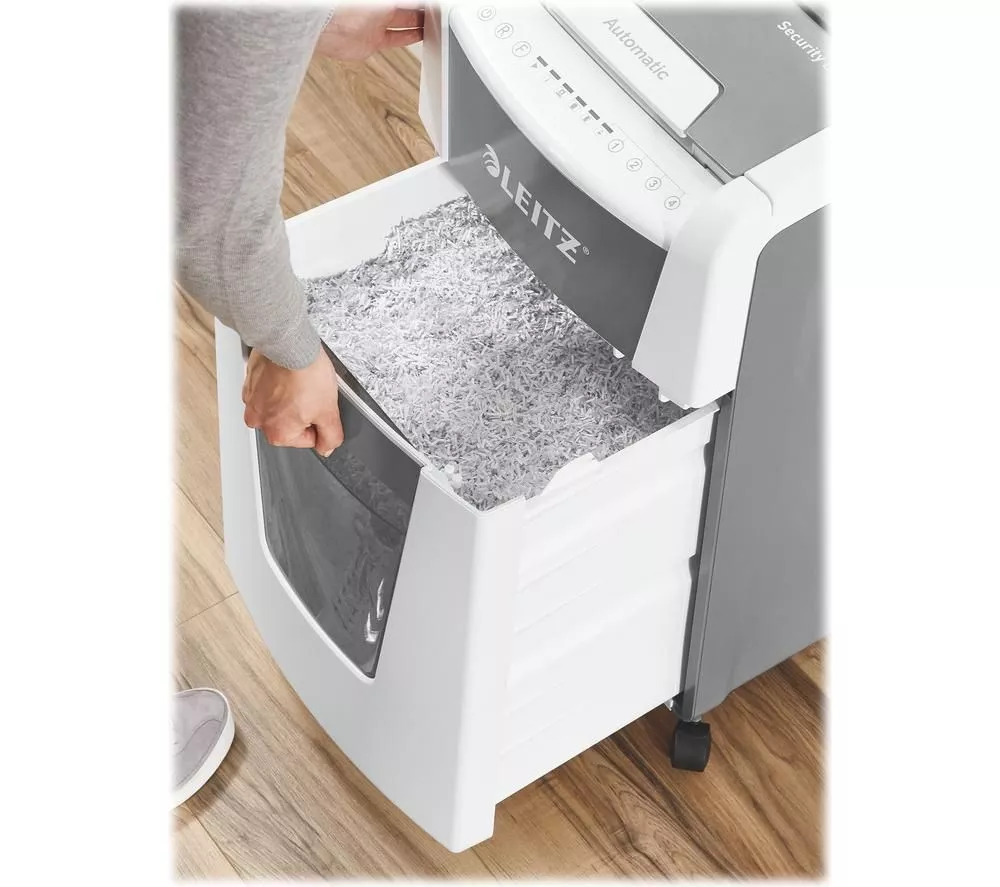 LEITZ IQ AutoFeed Office 300 P4 Cross Cut Paper Shredder - Image 6