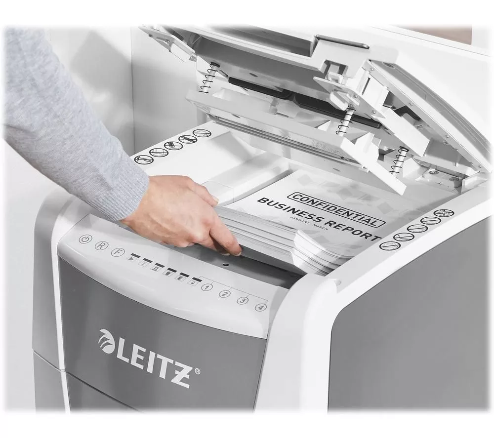 LEITZ IQ AutoFeed Office 300 P4 Cross Cut Paper Shredder - Image 8