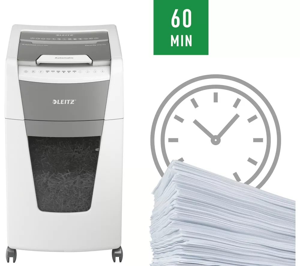 LEITZ IQ AutoFeed Office 300 P4 Cross Cut Paper Shredder - Image 14