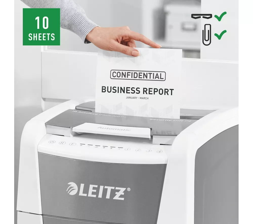 LEITZ IQ AutoFeed Office 300 P4 Cross Cut Paper Shredder - Image 15