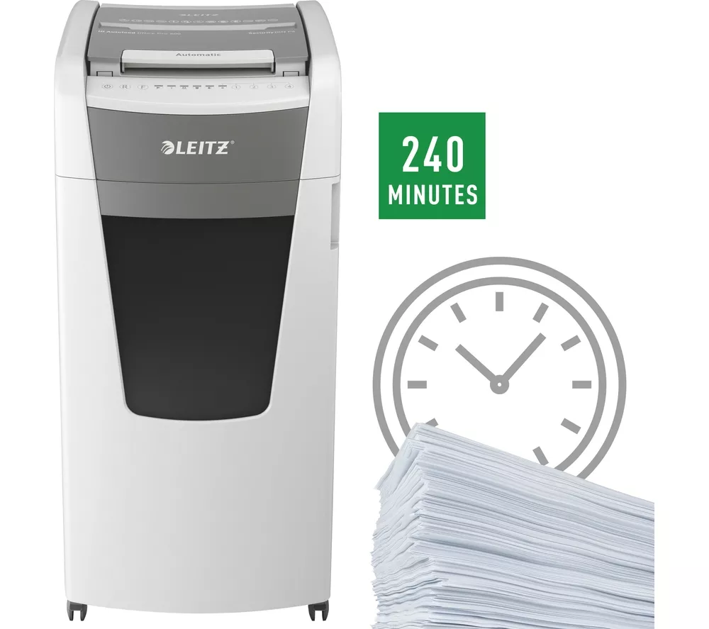 LEITZ IQ AutoFeed Office Pro 600 P4 Cross Cut Paper Shredder - Image 12