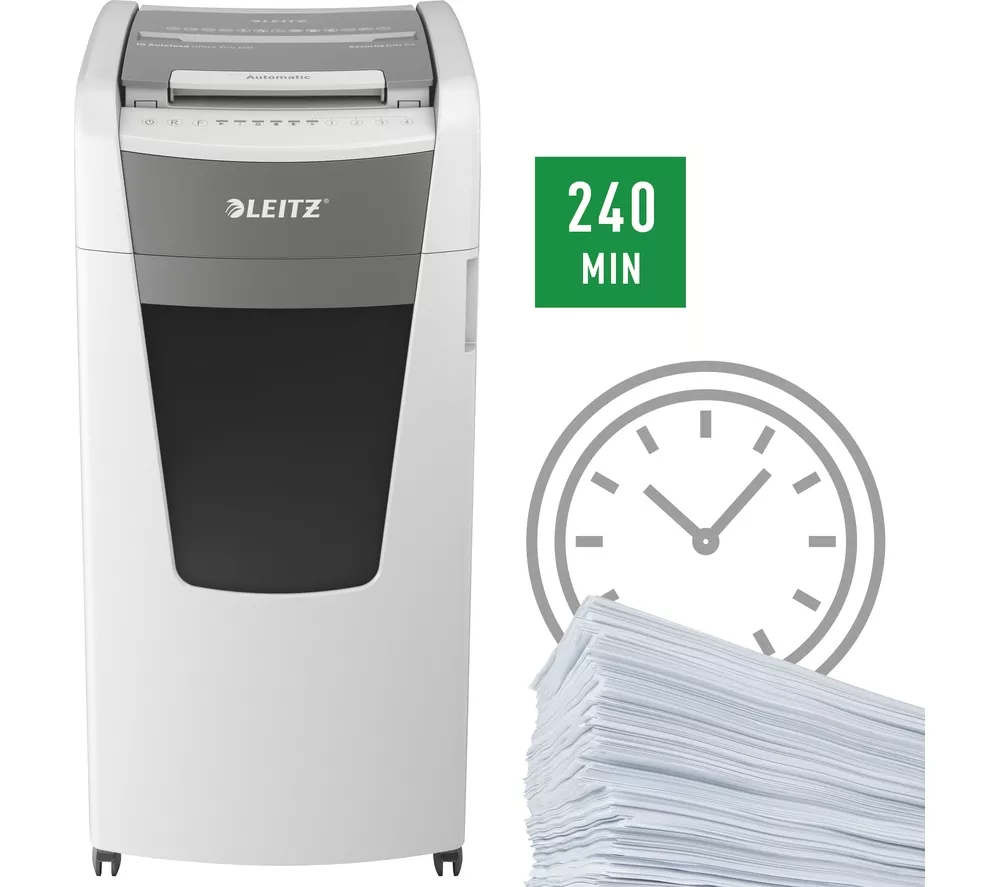 LEITZ IQ AutoFeed Office Pro 600 P4 Cross Cut Paper Shredder - Image 13