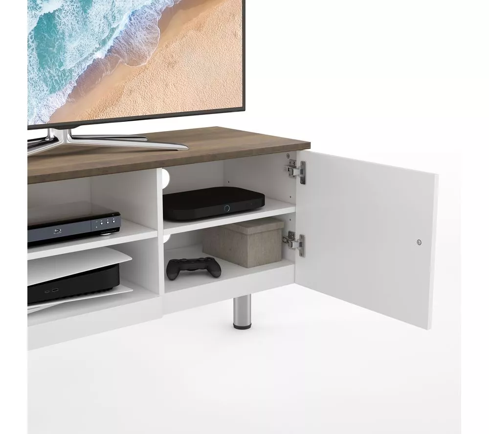 AVF Whitesands 1900 mm TV Stand for up to 85" TVs - White & Rustic Wood - Image 5