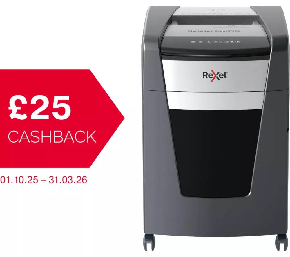 REXEL Momentum P420+ Cross Cut Paper Shredder - Image 2