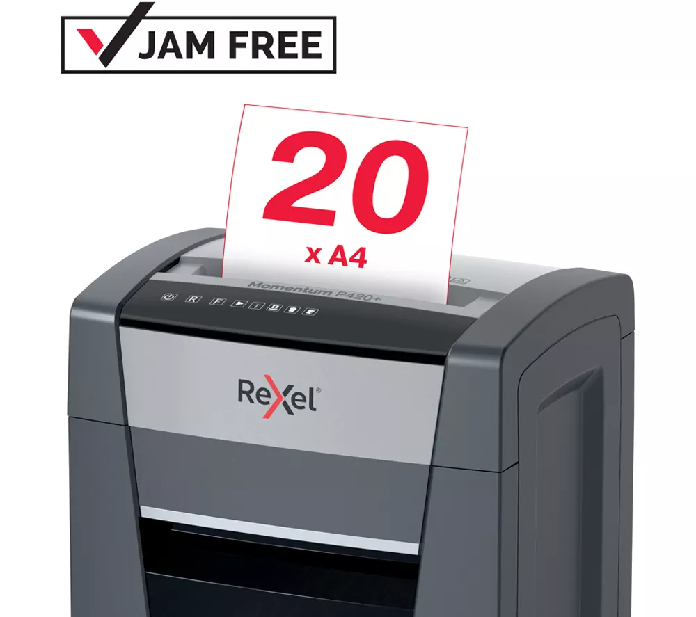 REXEL Momentum P420+ Cross Cut Paper Shredder - Image 3