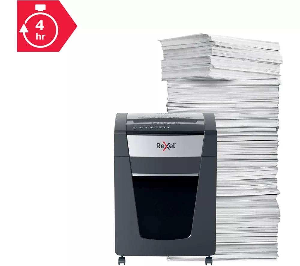REXEL Momentum P420+ Cross Cut Paper Shredder - Image 8