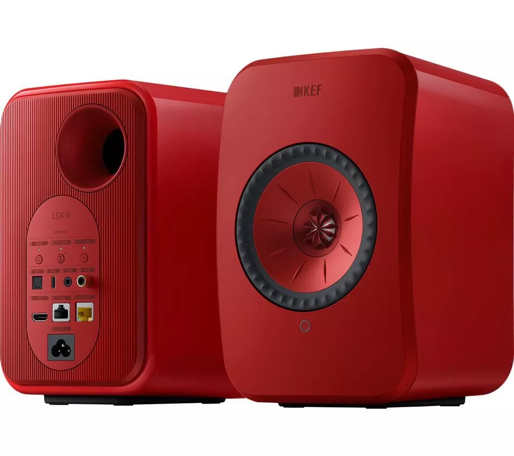 KEF AUDIO LSX II Wireless Multi-room Bookshelf Speakers - Lava Red - Image 2