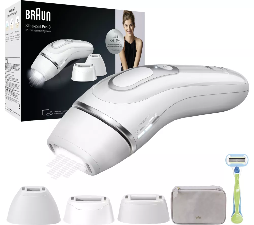 BRAUN Silk-expert Pro 3 PL3233 IPL Hair Removal System - White & Silver