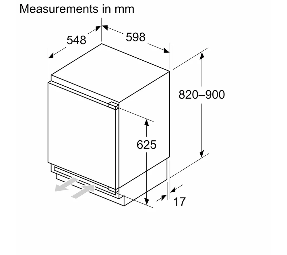 BOSCH Series 4 GUN21VFE0G Integrated Undercounter Freezer - Fixed Hinge - Image 5