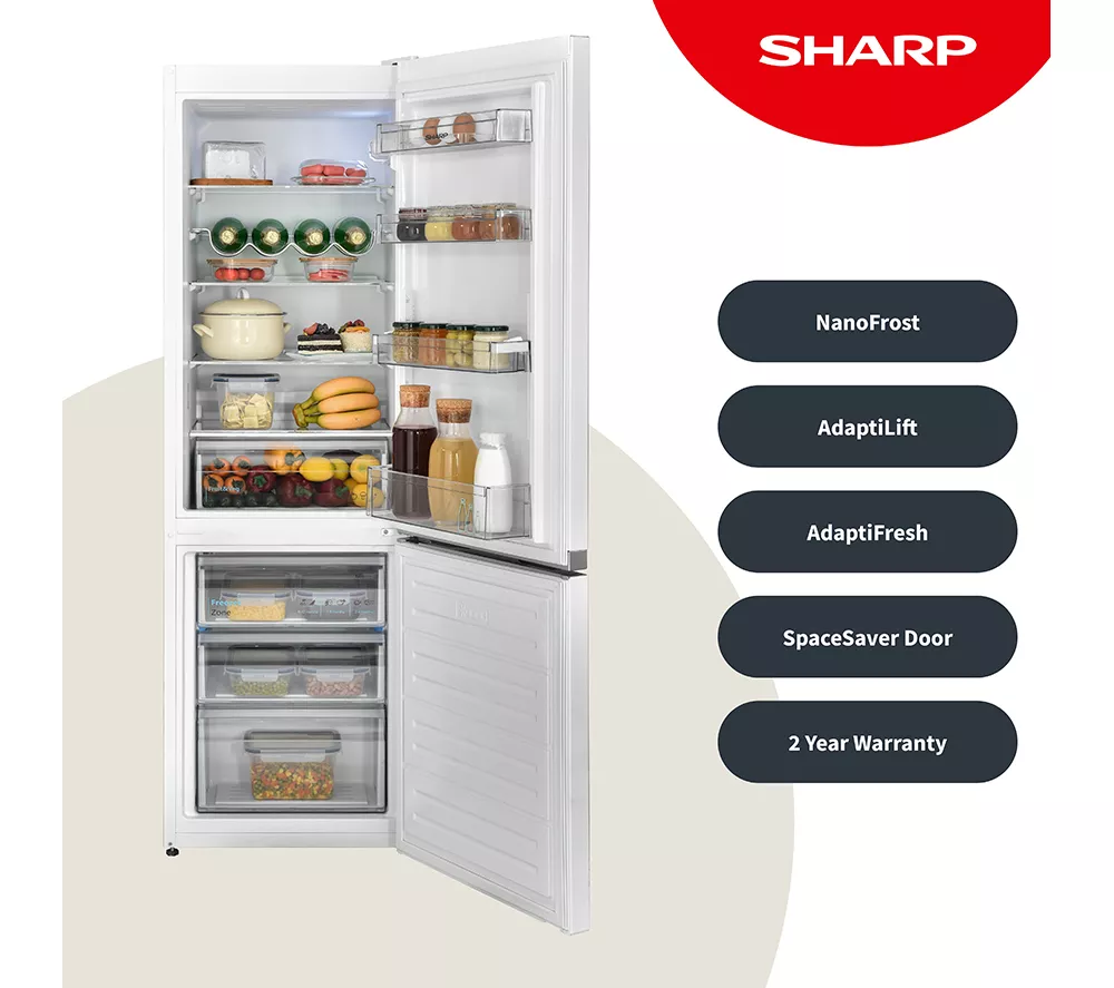 SHARP SJ-BB04DTXWE2-EN 60/40 Fridge Freezer - White - Image 3